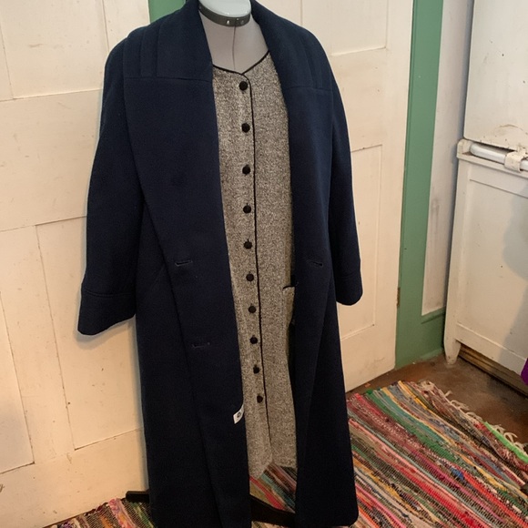 Vintage Alorna Petites Navy Blue Reefer-style Coat - Picture 15 of 17